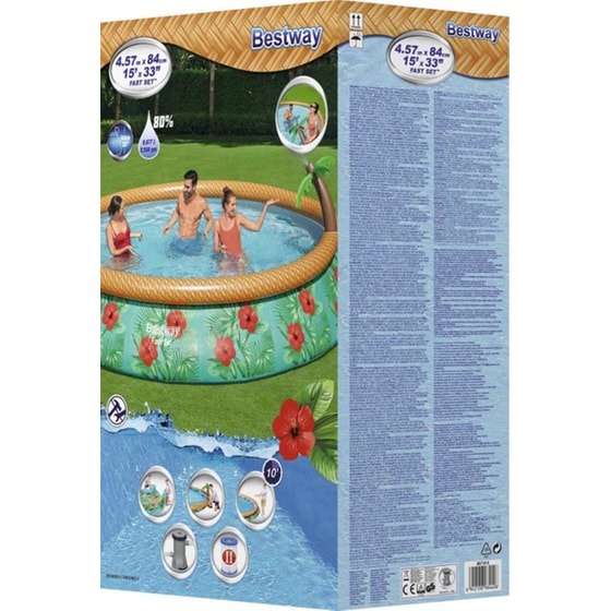 Φουσκωτή Οικογενειακή Πισίνα Bestway Fast Set Inflatable Paradise Palms 9677 Lt image 2