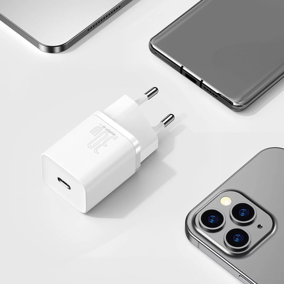 Φορτιστής Πρίζας Baseus Ccsup-j02 Super Si Usb-C 30W - White image 8