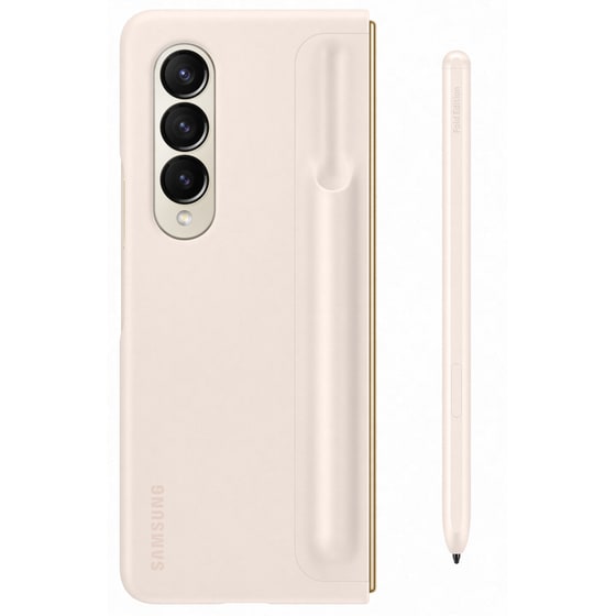 Θήκη Samsung Galaxy Z Fold 4 - Flip Case With Pen - Μπεζ image 1