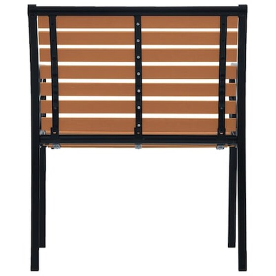 Καρέκλες Κήπου Vidaxl από Ατσάλι 2 Τεμ. 56x60x80cm - Καφέ/Μαύρο image 5