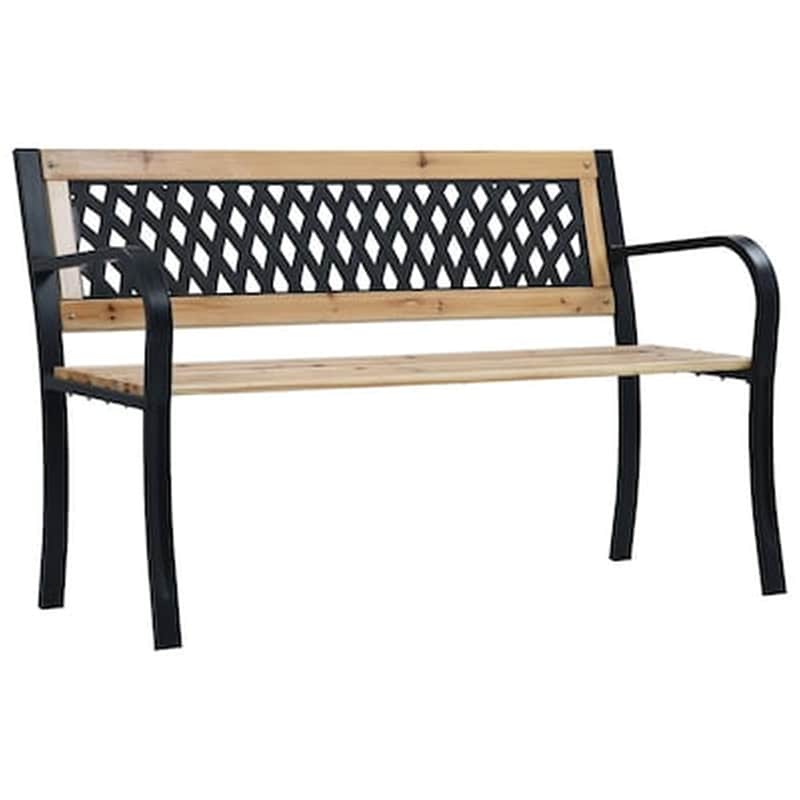 Παγκάκι Κήπου VidaXL από Ξύλο 120x53x77 cm - Μαύρο/Καφέ VIDAXL