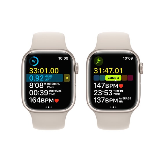 Apple Watch Series 8 Starlight Aluminium 45mm GPS- Starlight Sport Band Regular image 6