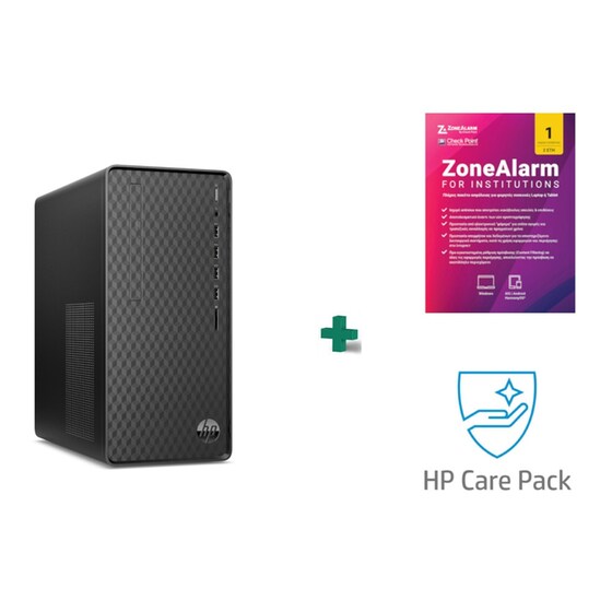 Desktop HP M01 (AMD Ryzen 5-3400G/4GB/125GB SSD + 1TB HDD/AMD Radeon RX 11) + Antivirus ZoneAlarm για 2 έτη + HP Care Pack image 0