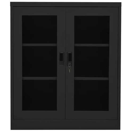 Ντουλάπα Γραφείου Vidaxl Ατσάλινη 90x40x105cm - Ανθρακί image 2