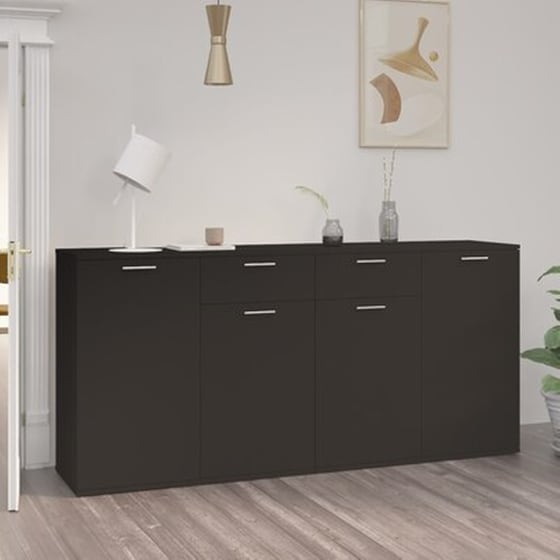 Vidaxl Μπουφές Μαύρος 160 X 36 X 75 Εκ. Από Μοριοσανίδα image 1