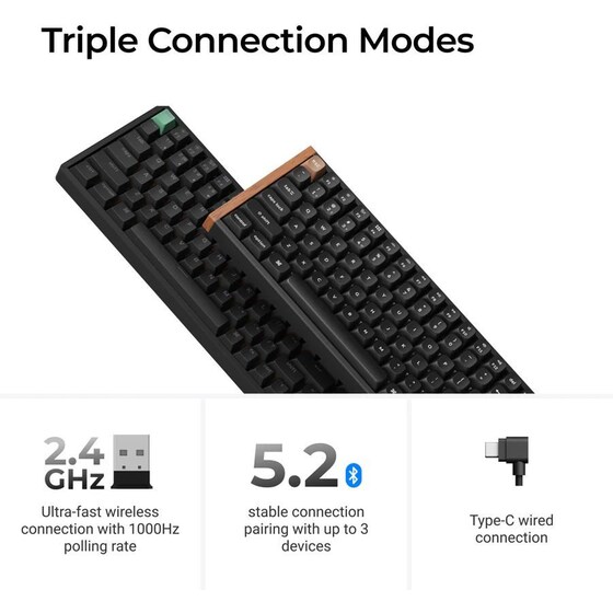 Keychron K6 HE Ασύρματο Ηall Effect Gaming Πληκτρολόγιο 65% με Magnetic διακόπτες και RGB φωτισμό - Μαύρο (US) image 3