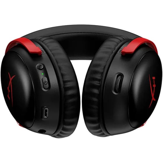 HyperX Cloud III Gaming Ασύρματα Ακουστικά 2.4GHz/USB - Μαύρα/Κόκκινο image 5