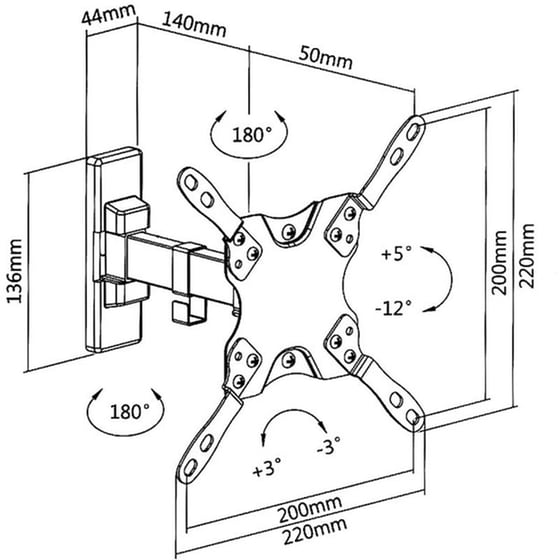 Βαση Τηλεόρασης Επιτοίχια Superior Motion Extra Slim Μονού Βραχίονα με Ρύθμιση Κλίσης για 13"-42" έως 20 kg image 1