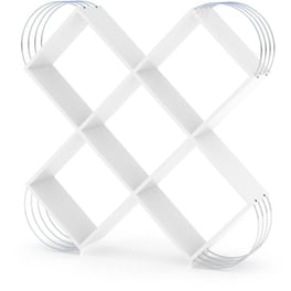 Βιβλιοθήκη ArteLibre Case Μεταλλική/Μοριοσανίδα 120x25x120cm - Λευκή/Ασημί