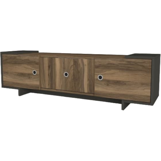 Έπιπλο Τηλεόρασης 24Mall Lipari από Μοριοσανίδα 150x35x43.2 cm - Καρυδί/Ανθρακί image 3