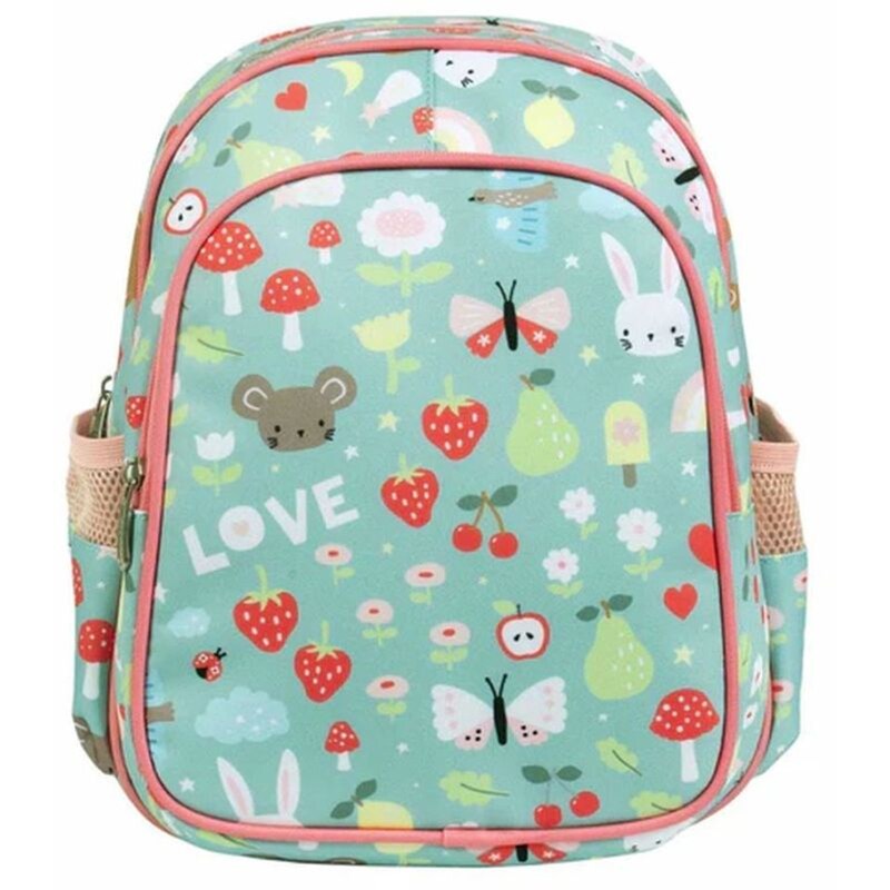 Τσάντα Πλάτης Α Little Lovely Company Με Ισοθερμική Θήκη Joy Πολλών Θηκών Πράσινο