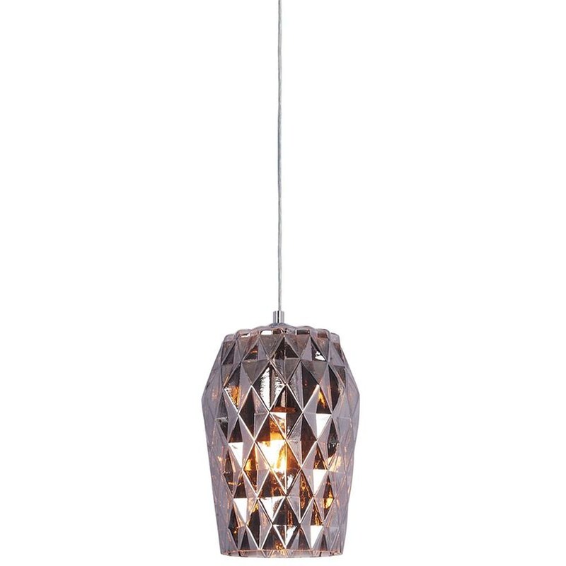 HOMELIGHTING Φωτιστικό Οροφής Μονόφωτο Homelighting Luca από Γυαλί/Μέταλλο 15x15x24-120 cm - Ασημί