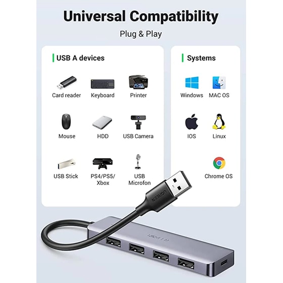 Ugreen 50985 USB Hub 5-Port USB 3.0 συμβατό με USB-A image 8