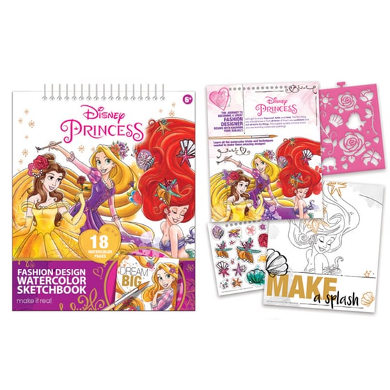 Σετ Ζωγραφικής Make It Real Princess Fashion Design Deluxe Set Watercolor image 3