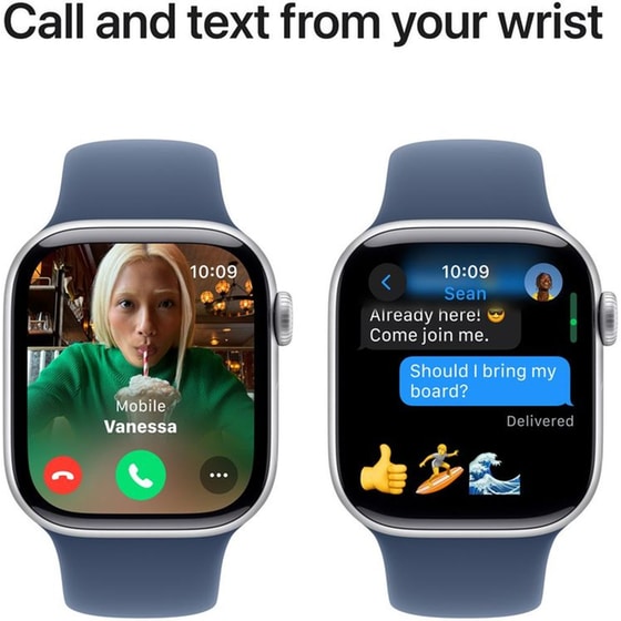 Apple Watch Series 10 GPS 42mm Silver Aluminium Case with Denim Sport Band - M/L image 6
