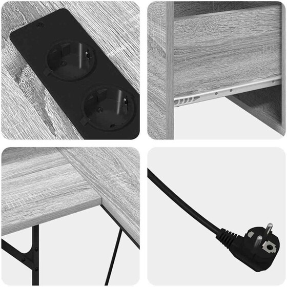 Γραφείο VidaXL από Επεξεργασμένο Ξύλο 182x101x87,5 cm - Γκρι Sonoma image 9