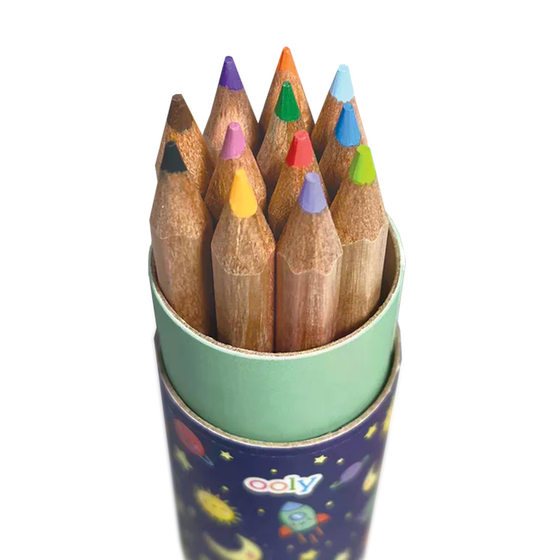 Ξυλομπογιές Ooly Draw & Doodle Mini Space + Ξύστρα 12 Τεμάχια image 1