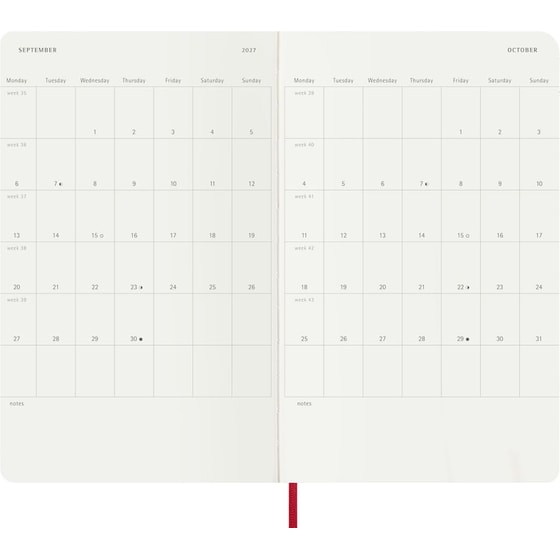 Ημερολόγιο Εβδομαδιαίο 2027 Moleskine 18Μ L Softcover Κόκκινο image 3