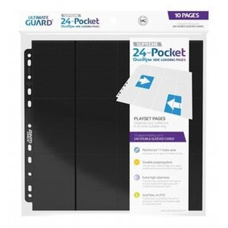 Ultimate Guard – 24-pocket Pages Black Side-load (10 Pages)