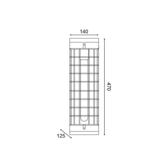 Απλίκα Τοίχου Aca Tesla Eg841w47b Μεταλλική 14x12.5x47 cm - Μαύρη/Καφέ image 1