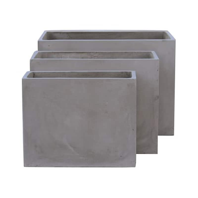 WOODWELL Flower Pot 2 Set 3 Τεμαχίων Cement Grey