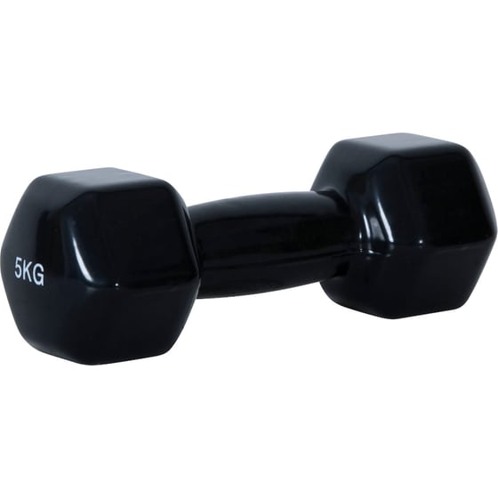 Βαράκι Εξάγωνο 5kg Amila 90507 Βινυλίου από Χυτοσίδηρο - Μαύρο image 0