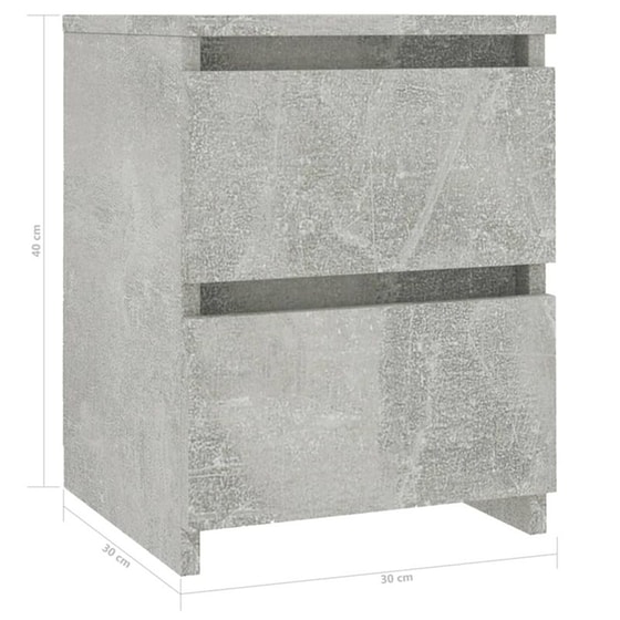 Κομοδίνο Vidaxl Από Μοριοσανίδα 30x30x40 cm - Γκρι Σκυροδέματος image 4