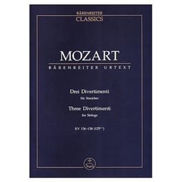 Βιβλίο Για Σύνολα Barenreiter Mozart - Three Divertimenti For Strings Kv 136-138 [pocket Score]