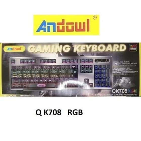 Andowl Q-K708 Gaming Ενσύρματο Πληκτρολόγιο με διακόπτες και RGB φωτισμό (US) image 2