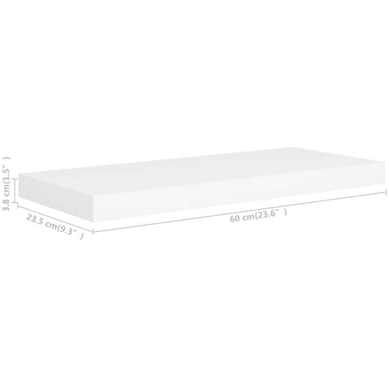Ράφια Τοίχου VidaXL από MDF 60x23.5x3.8 cm 4 Τμχ - Λευκό image 6