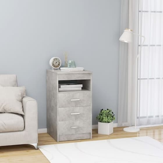 Vidaxl Συρταριέρα Γκρι Του Σκυροδέματος 40 X 50 X 76 Εκ. Μοριοσανίδα image 0