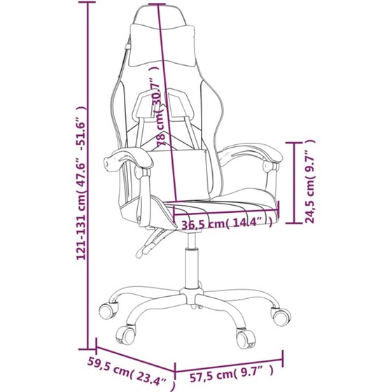 Καρέκλα Gaming VIDAXL 3143894 από Τεχνητό Δέρμα - Γκρι image 12
