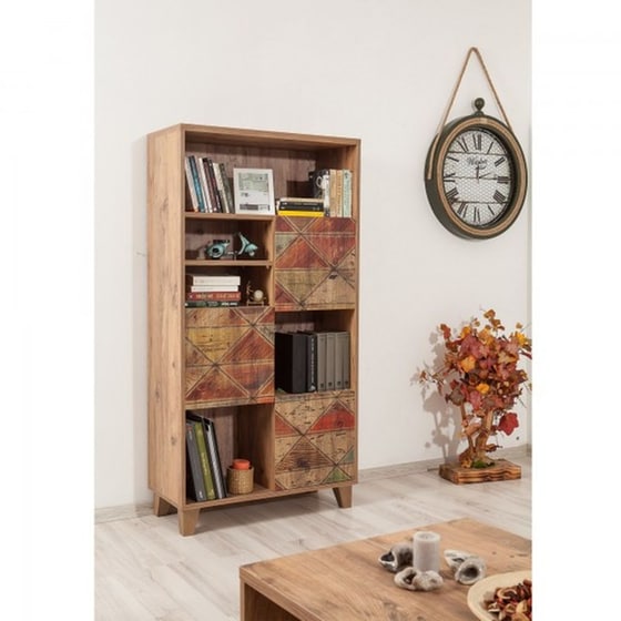 Βιβλιοθήκη 24mall Mare Atlantic Pine από Μοριοσανίδα 80x36x155 cm - Καφέ image 1