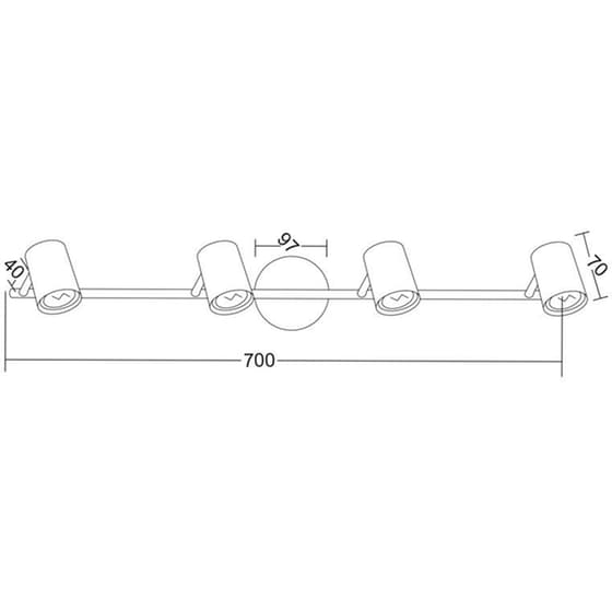Σποτ Πολύφωτο Aca Orfeas Μεταλλικό 70x9.7 cm - Λευκό image 1