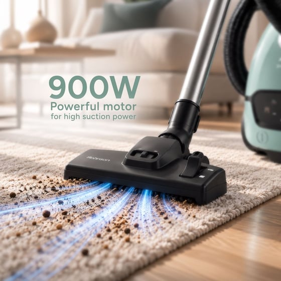 ROHNSON R-1565 με Σακούλα 4 L 900 W Πράσινο Ηλεκτρική Σκούπα image 5