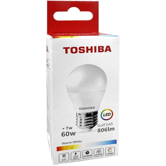 Λάμπα LED Toshiba G45 E27 7W 3000K - Θερμό Λευκό image 1
