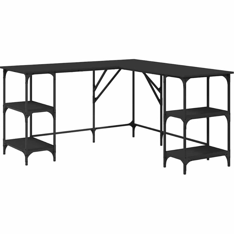 Γραφείο VidaXL από Επεξεργασμένο Ξύλο 139x139x75 cm - Μαύρο