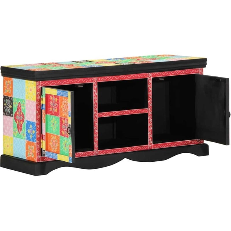 Έπιπλο Τηλεόρασης VidaXL 100 x 35 x 50 cm - Πολύχρωμο Μασίφ Ξύλο Μάνγκο