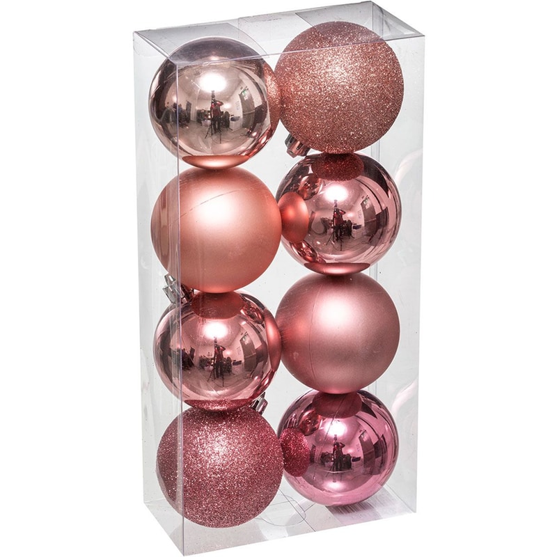 Σετ Χριστουγεννιάτικα Στολίδια Spitishop A-s Xmas Balls Pink 129170sd Πλαστικό 8 Τμχ - Μπάλα
