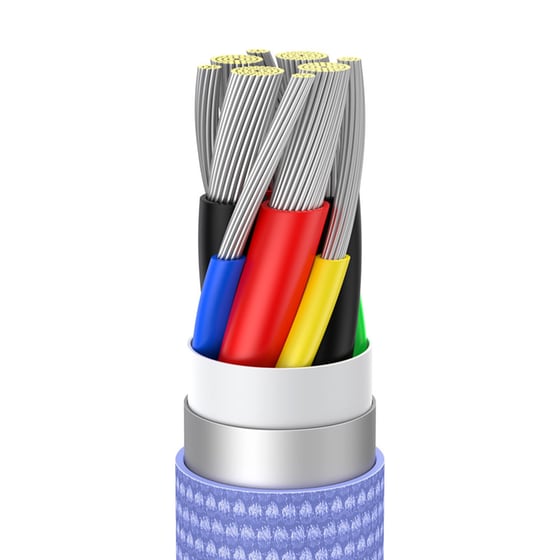 Καλώδιο δεδομένων Baseus Crystal Shine Series Usb-C to Usb-C 100W 2m - Lilac image 1