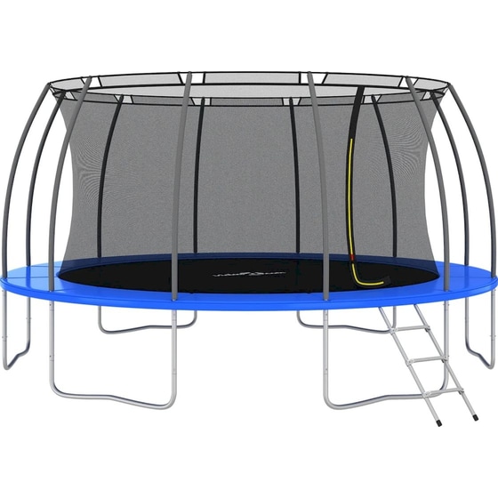 VidaXL Σετ Τραμπολίνου Στρογγυλό 488x90cm για έως 150kg - Μαύρο/ Γκρι/ Μπλε image 0