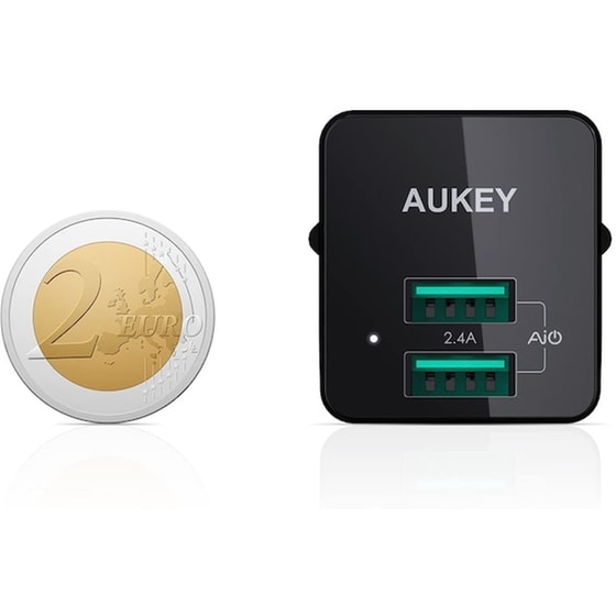 Φορτιστής Πρίζας Aukey Pa-u32 2x Usb 12W - Black image 1