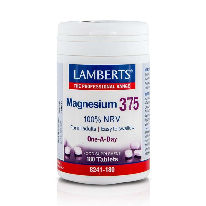 Συμπλήρωμα Διατροφής Lamberts Magnesium 375 - 180 Ταμπλέτες