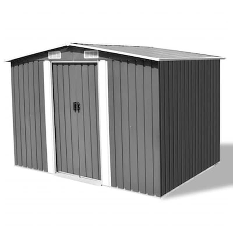 Vidaxl Αποθήκη Κήπου Γκρι 257 X 205 X 178 Εκ. Μεταλλική