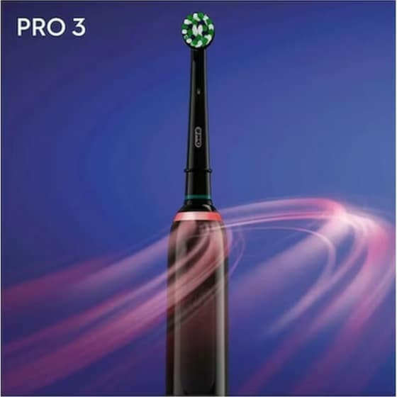 Ηλεκτρική Οδοντόβουρτσα ORAL-B PRO 3 3500 Cross Action Black Edition - Μαύρο image 3