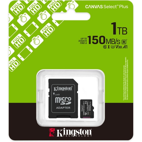 Kingston Canvas Select Plus Gen3 microSDXC 1TB Class 10 U3 V30 UHS-I με αντάπτορα image 3