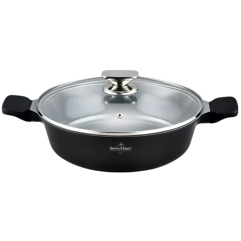 Τηγάνι SWISS HAUS Low Casserole 36 cm Μαύρο SH-BLC36B