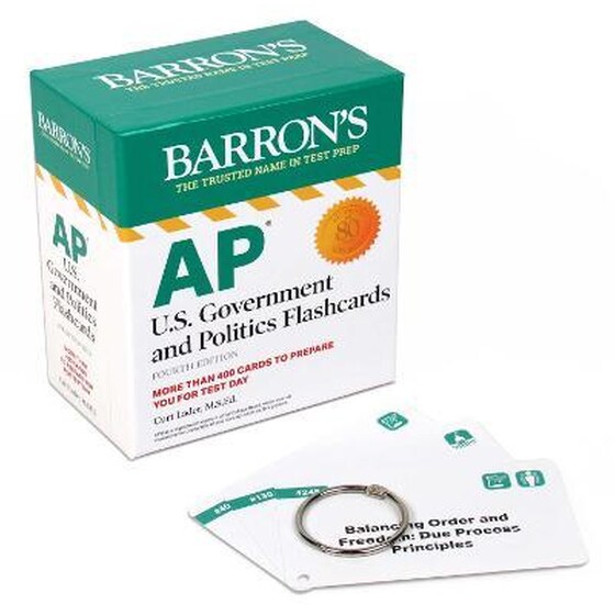 AP U.S. Government and Politics Flashcards, Fourth Edition:Up-to-Date Review + Sorting Ring for Custom Study image 0