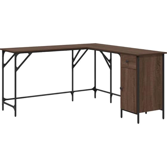 Γραφείο VidaXL από Επεξεργασμένο Ξύλο 141x141x75 cm - Καφέ Δρυς image 0