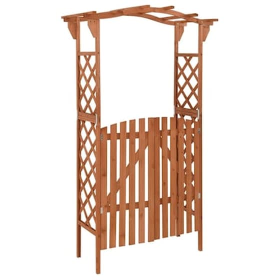 Vidaxl Αψίδα Κήπου Με Πόρτα 116 X 40 X 204 Εκ. Από Μασίφ Ξύλο Ελάτης image 1